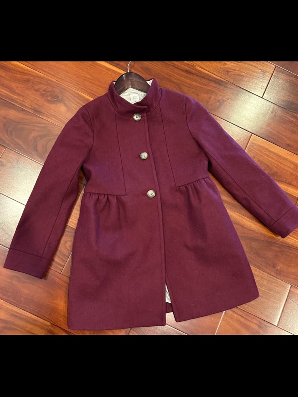 Crewcuts Girls' Burgundy Pea Coat